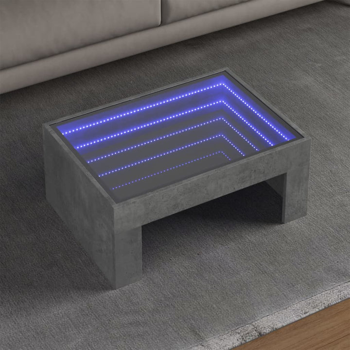 Couchtisch Mit Infinity-Led 90X50X30 Cm Betongrau