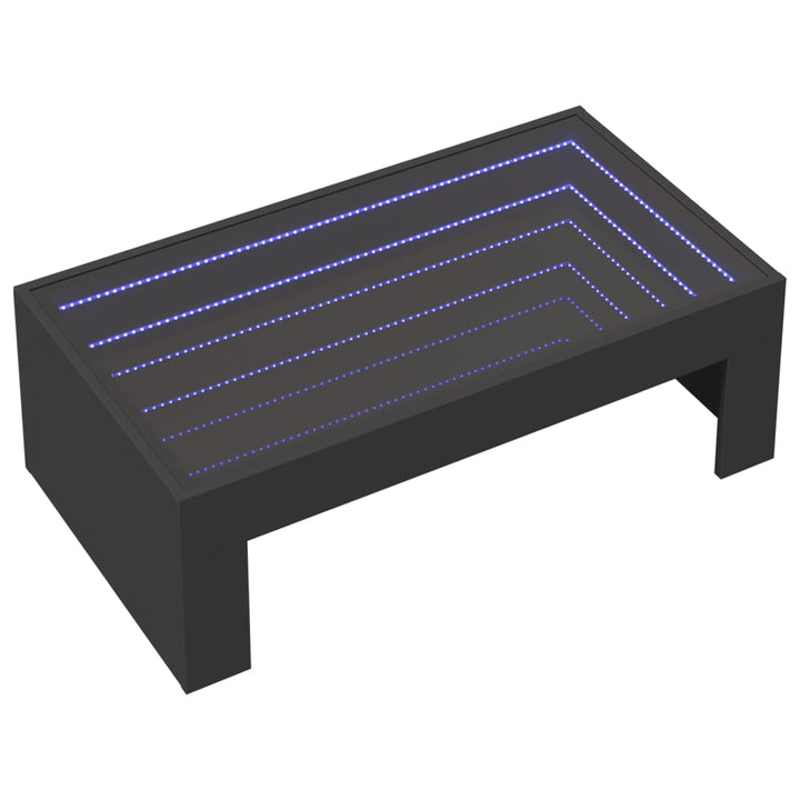 Couchtisch Mit Infinity-Led 90X50X30 Cm Schwarz