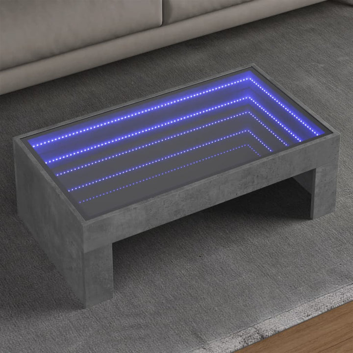 Couchtisch Mit Infinity-Led 90X50X30 Cm Betongrau