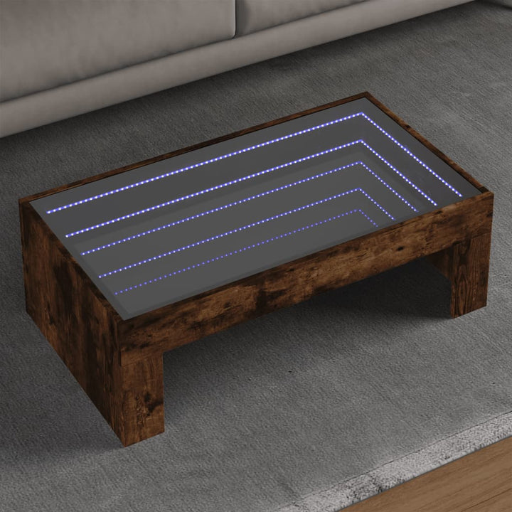 Couchtisch Mit Infinity-Led 70X50X30 Cm Räuchereiche