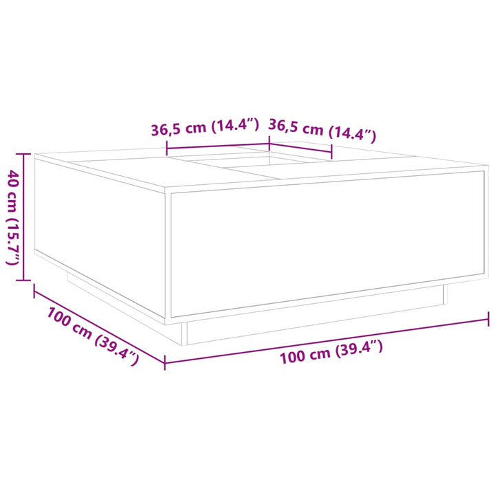 Couchtisch 100X100X40 Cm Holzwerkstoff