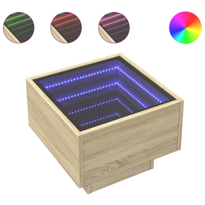 Nachttisch Mit Infinity-Led Sonoma-Eiche 40X40X30 Cm