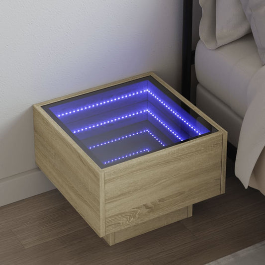 Nachttisch Mit Infinity-Led Sonoma-Eiche 40X40X30 Cm