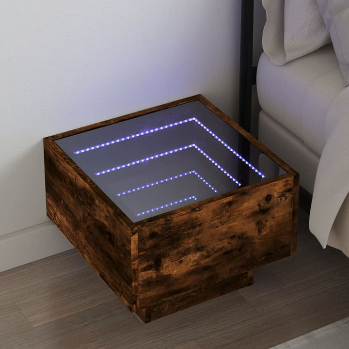 Nachttisch Mit Infinity-Led Sonoma-Eiche 40X40X30 Cm