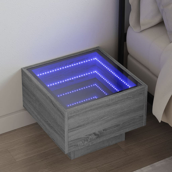 Nachttisch Mit Infinity-Led Sonoma-Eiche 40X40X30 Cm