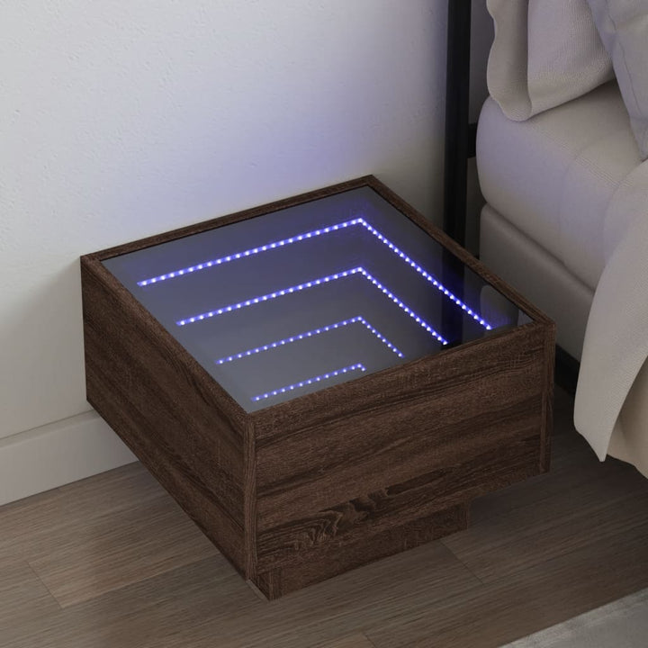 Nachttisch Mit Infinity-Led Sonoma-Eiche 40X40X30 Cm