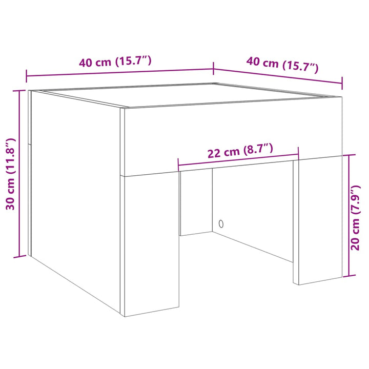 Nachttisch Mit Infinity-Led 40X40X30 Cm