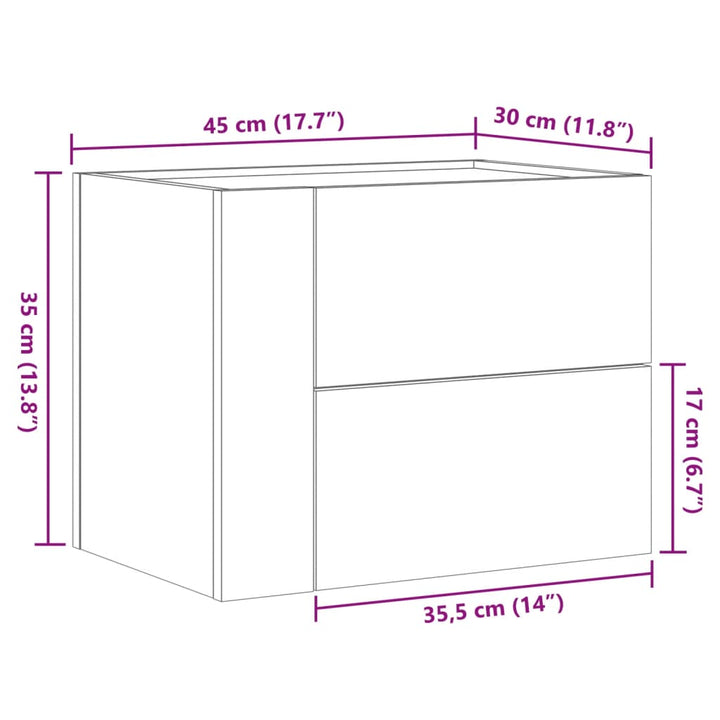 Wand-Nachttische 2 Stk. 45X30X35 Cm