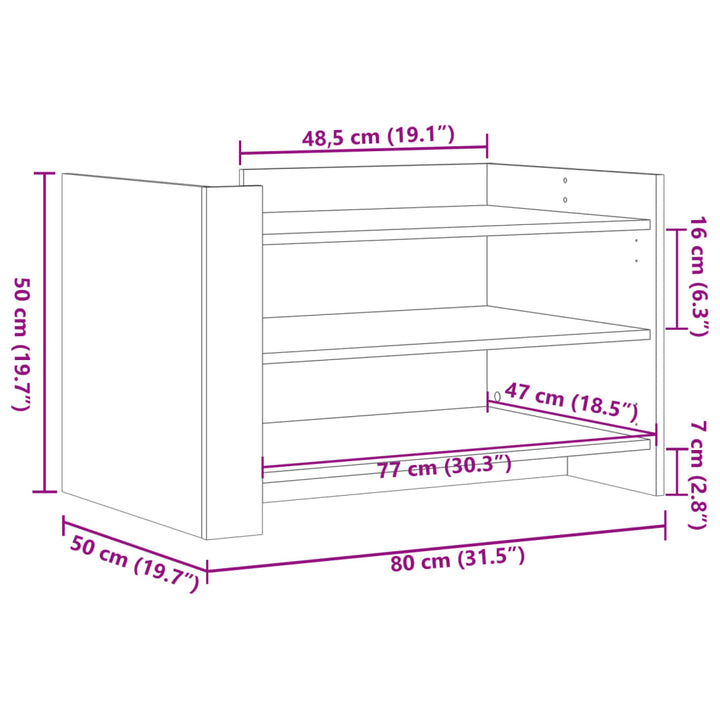 Couchtisch 80X50X50 Cm Holzwerkstoff