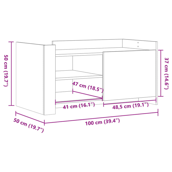 Couchtisch 100X50X50 Cm Holzwerkstoff