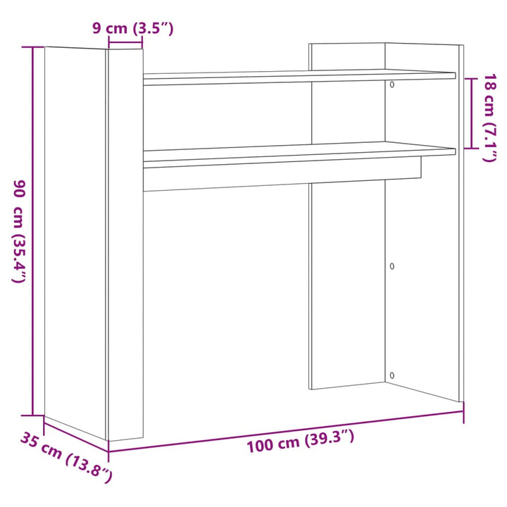 Konsolentisch 100X35X90 Cm Holzwerkstoff