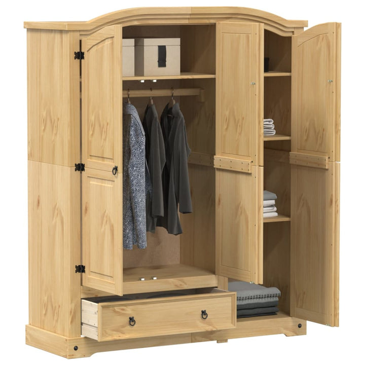 Kleiderschrank Corona 151,5X52X186 Cm Massivholz Kiefer