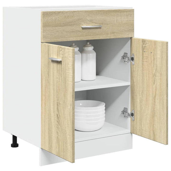 Schubunterschrank Sonoma-Eiche 60X46X81,5 Cm Holzwerkstoff Sonoma Eiche