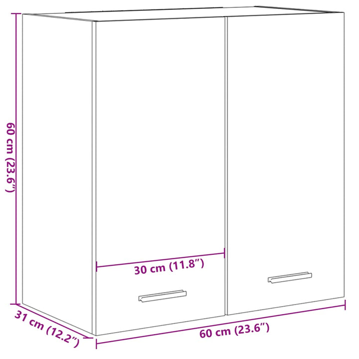 Hängeschrank Sonoma-Eiche 60X31X60 Cm Holzwerkstoff Sonoma Eiche