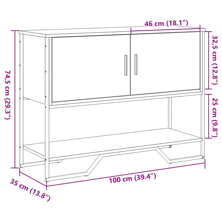 Konsolentisch Braun Eichen-Optik 100X35X74,5 Cm Holzwerkstoff