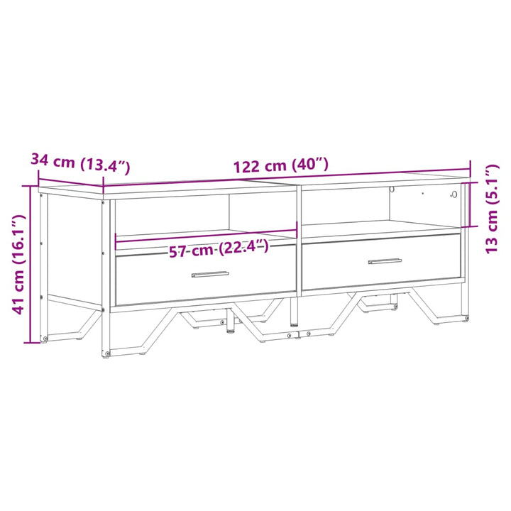 Tv-Schrank 122X34X41 Cm Holzwerkstoff