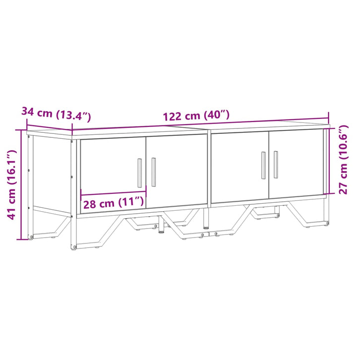 Tv-Schrank 122X34X41 Cm Holzwerkstoff