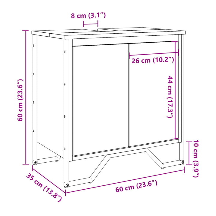 Waschbeckenunterschrank 60X35X60 Cm Holzwerkstoff