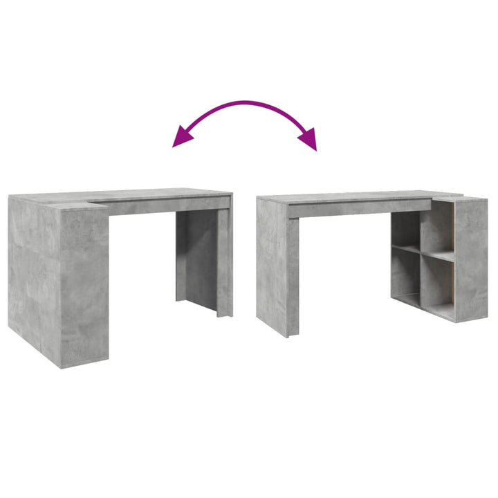 Schreibtisch Betongrau 123,5X73,5X75 Cm Holzwerkstoff