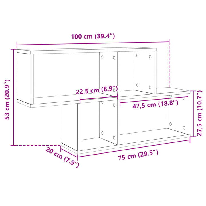 Wandregal Sonoma-Eiche 100X20X53 Cm Holzwerkstoff