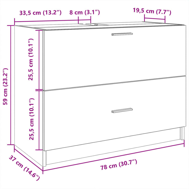 Waschbeckenunterschrank Holzwerkstoff