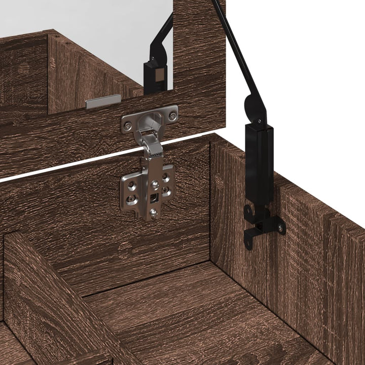 Schminktisch Mit Spiegel Braun Eichen-Optik 73X46,5X120 Cm