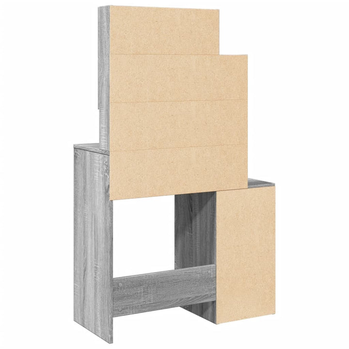 Schminktisch Mit Schrank -Eiche 80X35X132 Cm