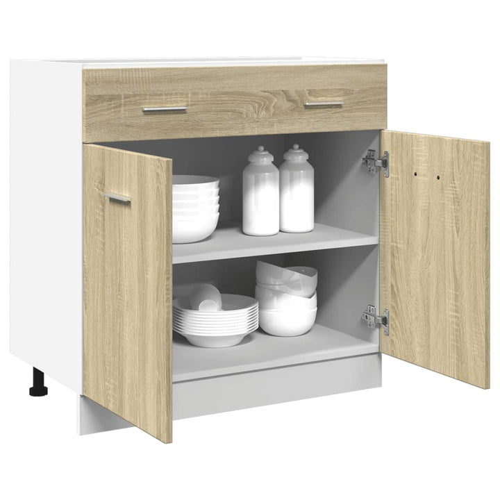 Schubunterschrank Sonoma-Eiche 80X46X81,5 Cm Holzwerkstoff Sonoma Eiche