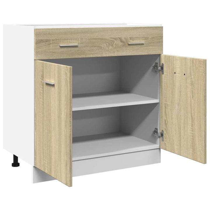 Schubunterschrank Sonoma-Eiche 80X46X81,5 Cm Holzwerkstoff Sonoma Eiche