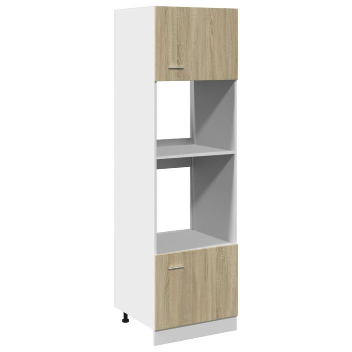 Mikrowellenumbauschrank Sonoma-Eiche 60X57X207 Cm Holzwerkstoff Sonoma Eiche