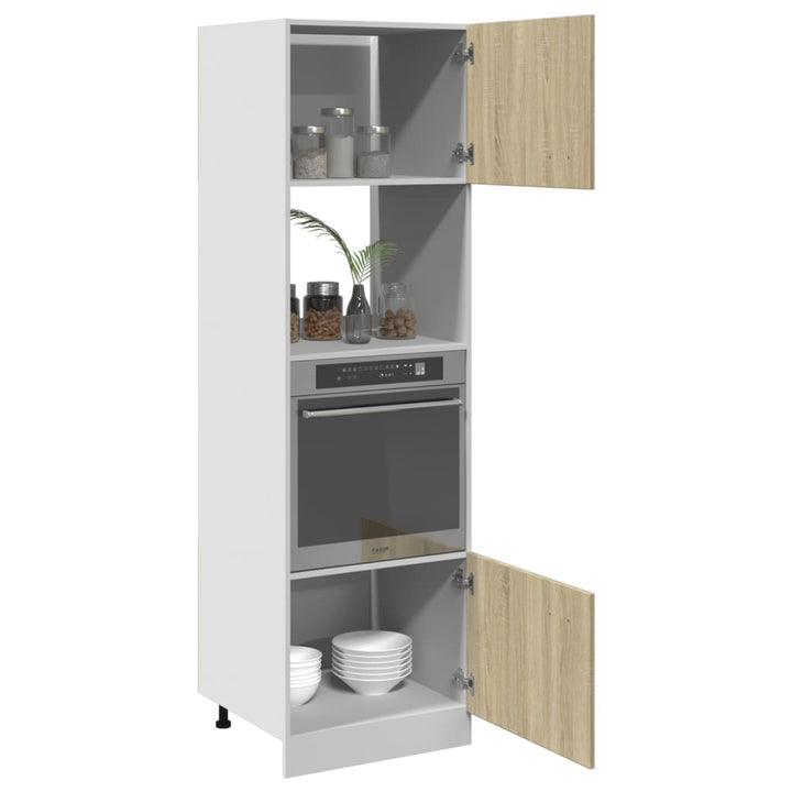 Mikrowellenumbauschrank Sonoma-Eiche 60X57X207 Cm Holzwerkstoff Sonoma Eiche