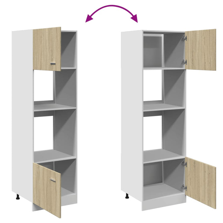 Mikrowellenumbauschrank Sonoma-Eiche 60X57X207 Cm Holzwerkstoff Sonoma Eiche