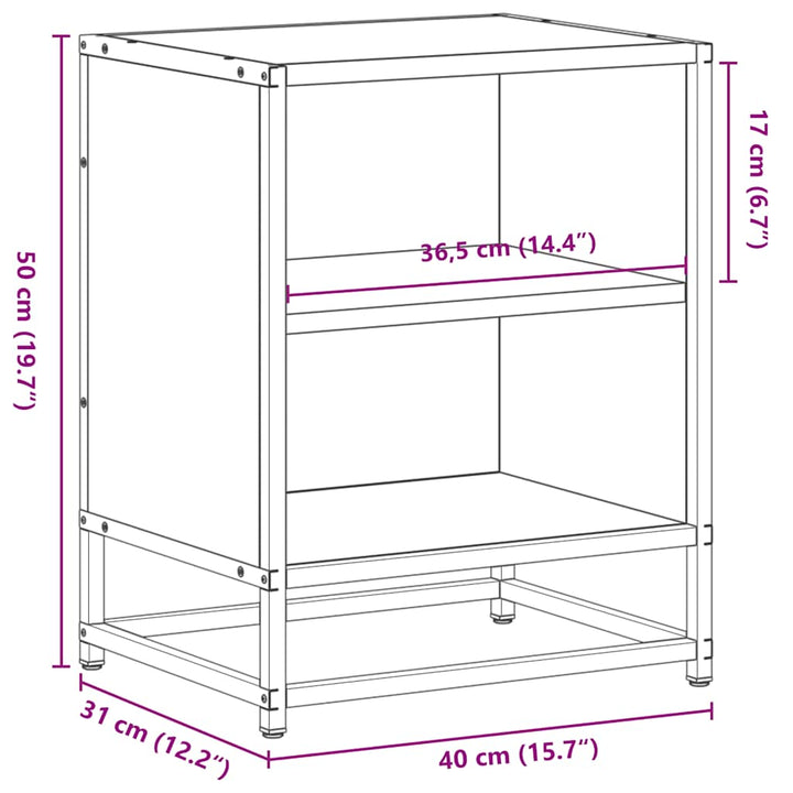 Nachttisch 40X31X50 Cm Holzwerkstoff Und Metall