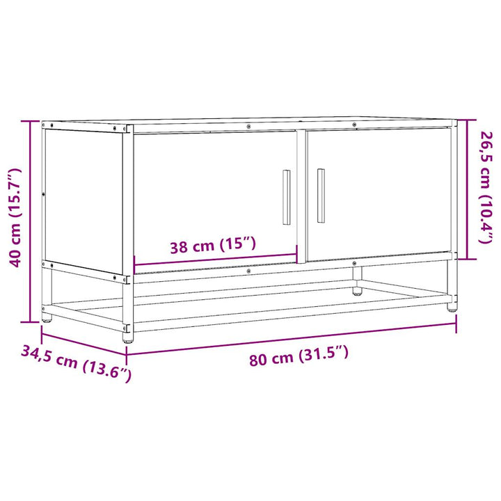 Tv-Schrank 80X34,5X40 Cm Holzwerkstoff Und Metall