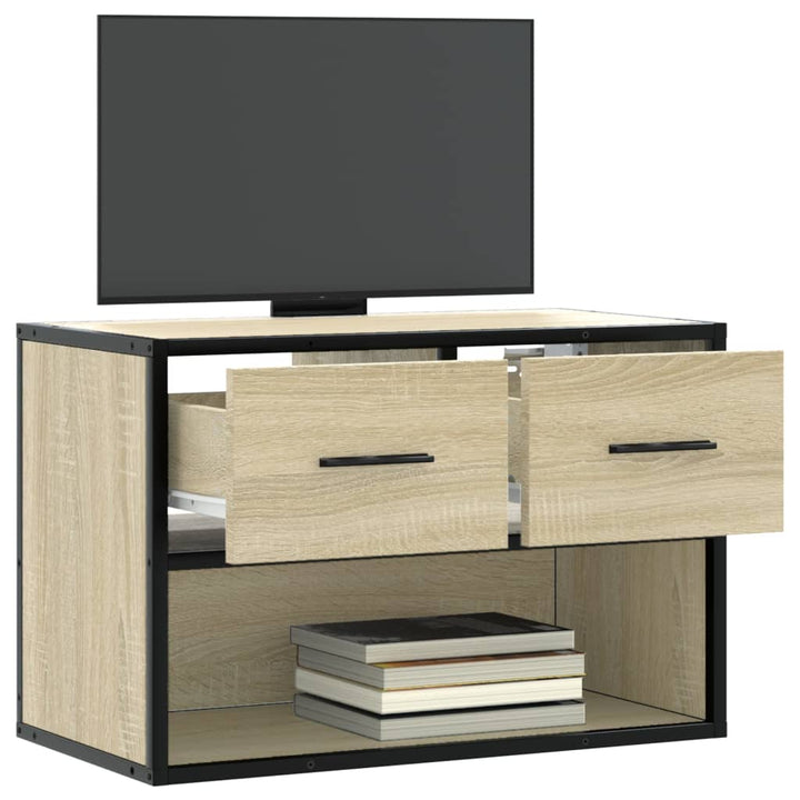 Tv-Schrank Sonoma-Eiche 60X31X39,5 Cm Holzwerkstoff Und Metall