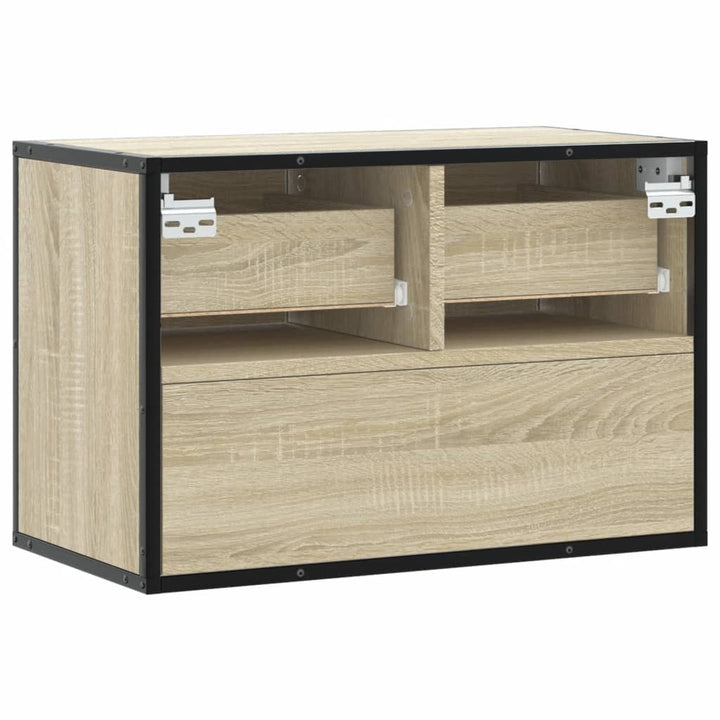 Tv-Schrank Sonoma-Eiche 60X31X39,5 Cm Holzwerkstoff Und Metall