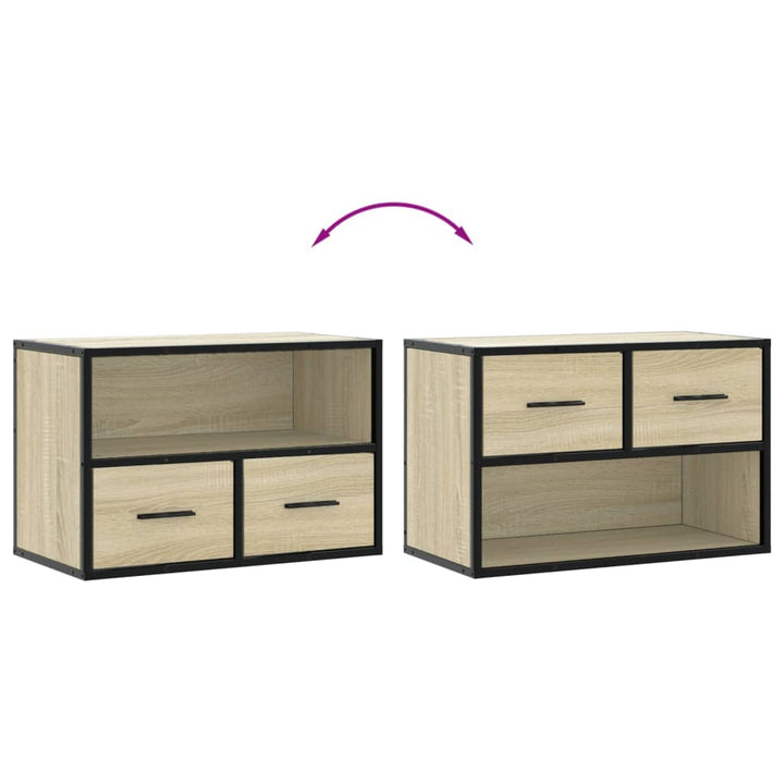 Tv-Schrank Sonoma-Eiche 60X31X39,5 Cm Holzwerkstoff Und Metall