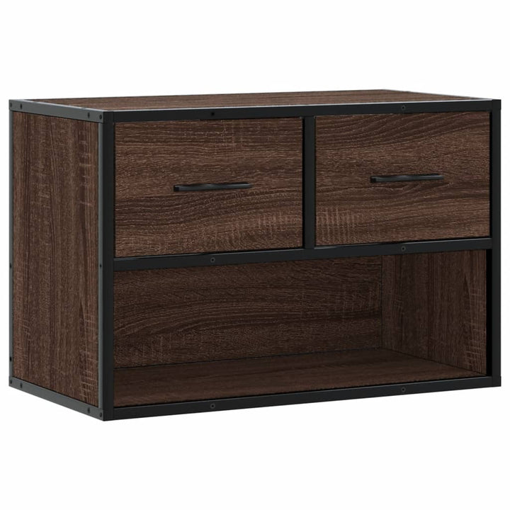 Tv-Schrank Braun Eiche 60X31X39,5 Cm Holzwerkstoff Und Metall