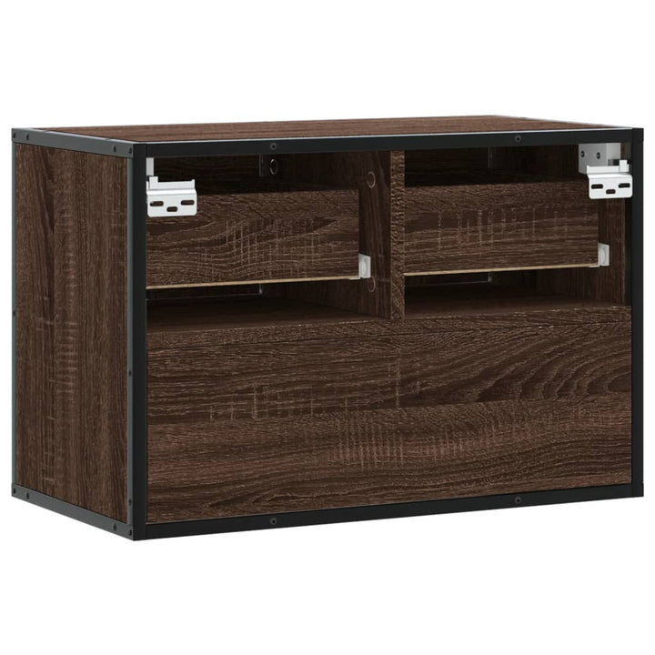 Tv-Schrank Braun Eiche 60X31X39,5 Cm Holzwerkstoff Und Metall