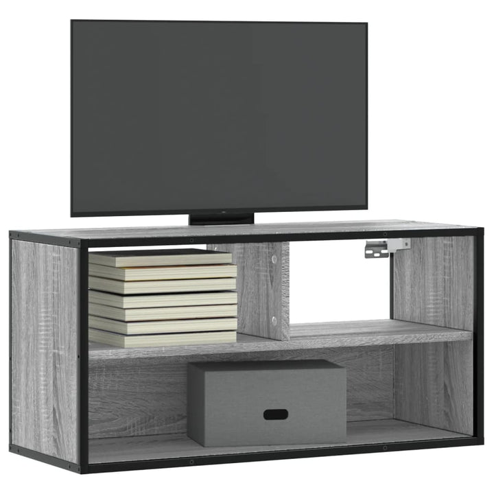 Tv-Schrank Sonoma-Eiche 100X31X39,5 Cm Holzwerkstoff Und Metall