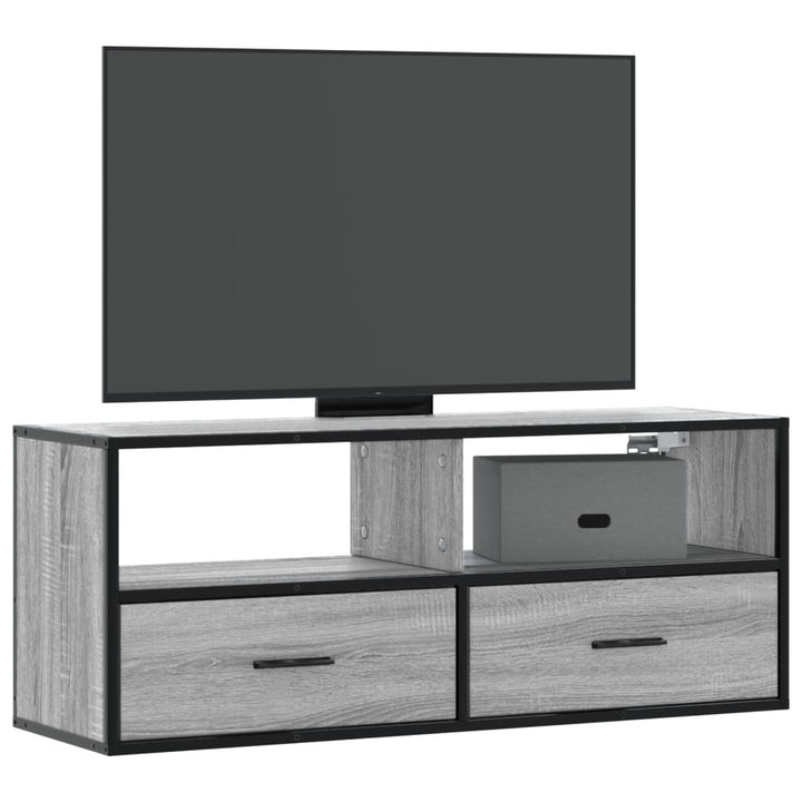 Tv-Schrank Braun Eiche 60X31X39,5 Cm Holzwerkstoff Und Metall