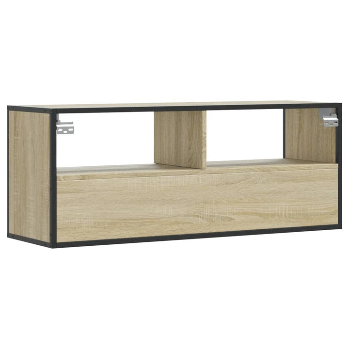 Tv-Schrank Sonoma-Eiche 100X31X39,5 Cm Holzwerkstoff Und Metall