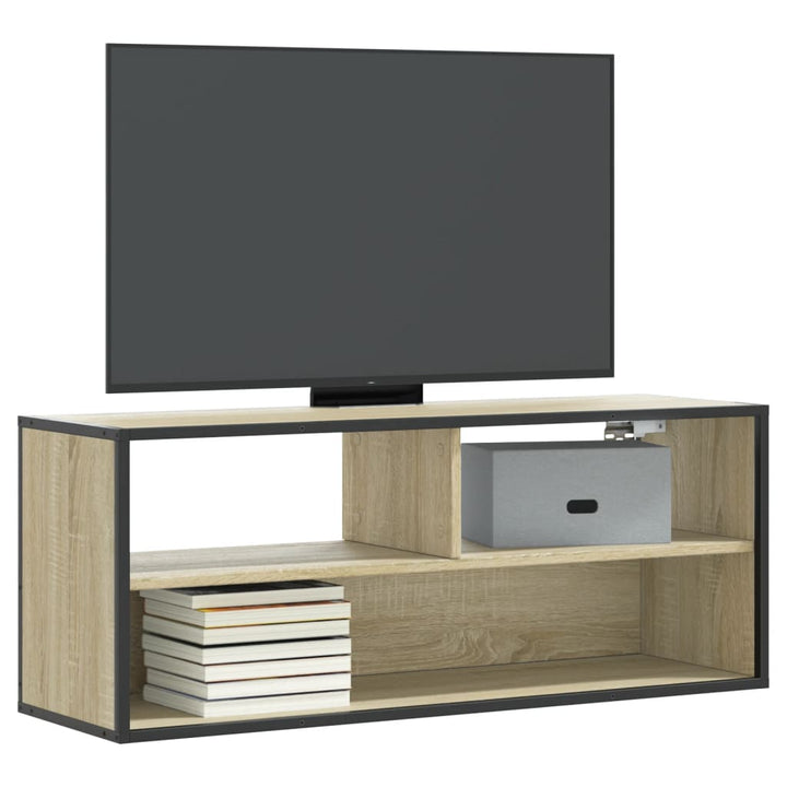 Tv-Schrank Sonoma-Eiche 100X31X39,5 Cm Holzwerkstoff Und Metall