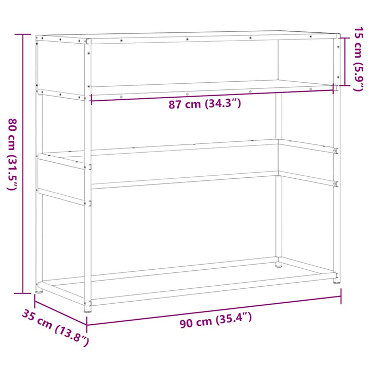 Konsolentisch Braun Eichen-Optik 90X35X80 Cm Holzwerkstoff