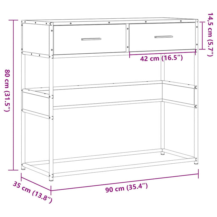 Konsolentisch 90X35X80 Cm Holzwerkstoff