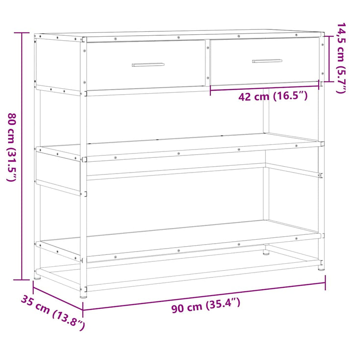 Konsolentisch 90X35X80 Cm Holzwerkstoff