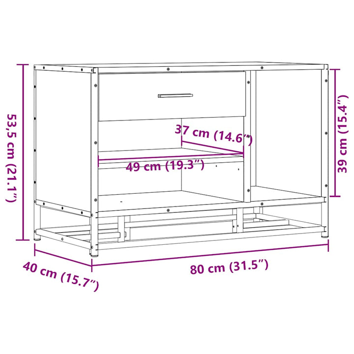 Schuhbank 80X40X53,5 Cm Holzwerkstoff Und Metall