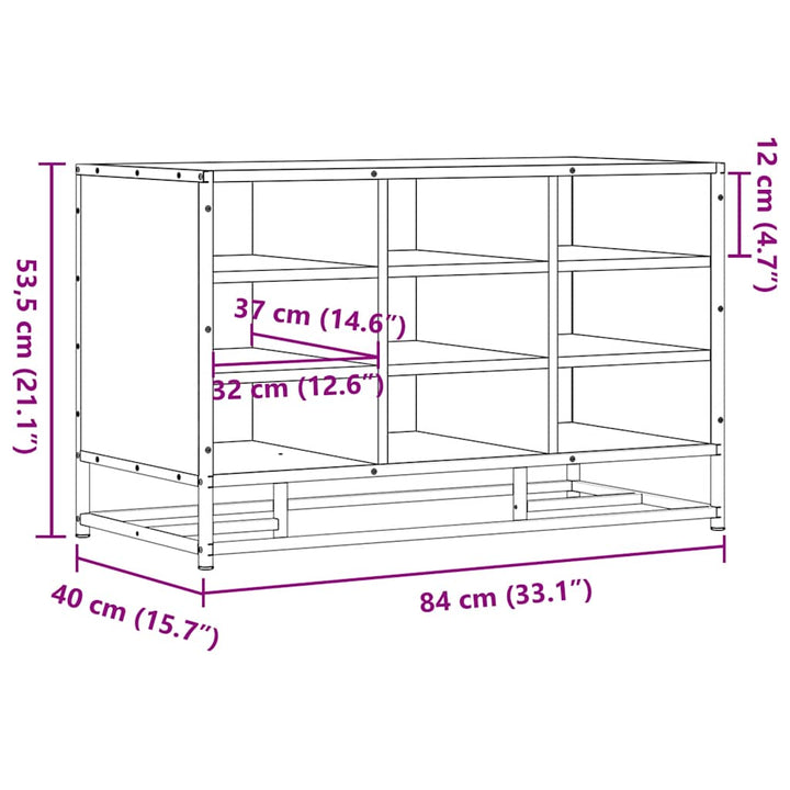 Schuhbank 84X40X53,5 Cm Holzwerkstoff Und Metall