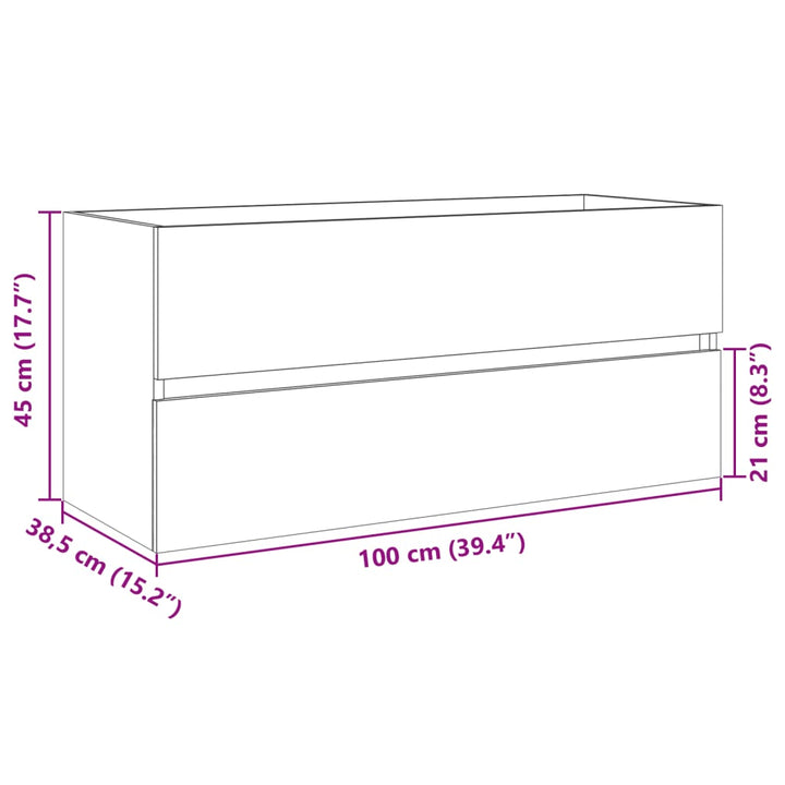 Waschbeckenschrank Sonoma-Eiche 100X38,5X45 Cm Holzwerkstoff