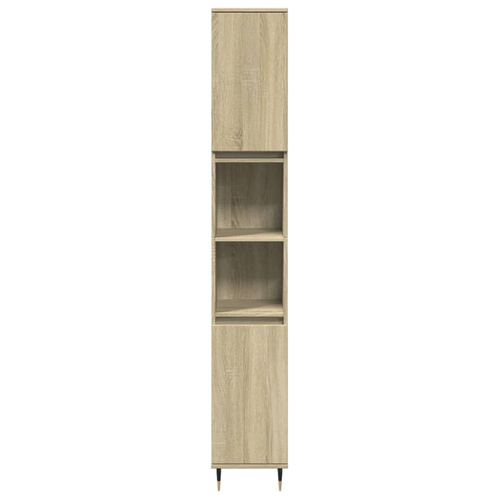 Badschrank Sonoma-Eiche 30X30X190 Cm Holzwerkstoff